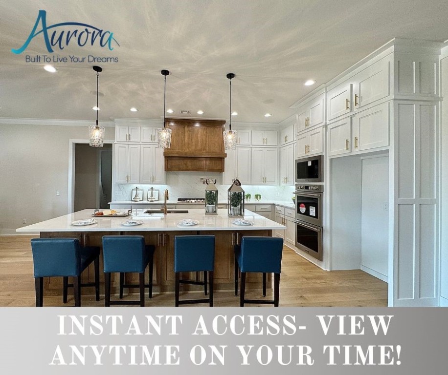 New construction modern home with gorgeous exterior in sought after community of Aurora. Enjoy the stunning living room with tiled linear fireplace, crown molding, engineered wood flooring, tons of light streaming through ample amount of windows and open floorplan. Kitchen features large custom stained island, quartz countertops, pot filler, stainless steel appliances, gas cooktop, custom cabinets, double ovens, massive walk in pantry and storage! Home also features a secondary bedroom on the main level. Spacious, private primary bedroom with modern accent wall and luxurious ensuite bathroom. Primary bath with double sinks, storage, walk-in tile shower and stand alone soaking tub. Upstairs features two large bedrooms with walk in closets and bonus room. Huge covered patio overlooking the large corner lot! Aurora residents have access to TONS of community amenities. Adult pool, family pool, bike repair station, dog park, elevate fitness course, sports court, open air clubhouse & playground! Internet included in POA!