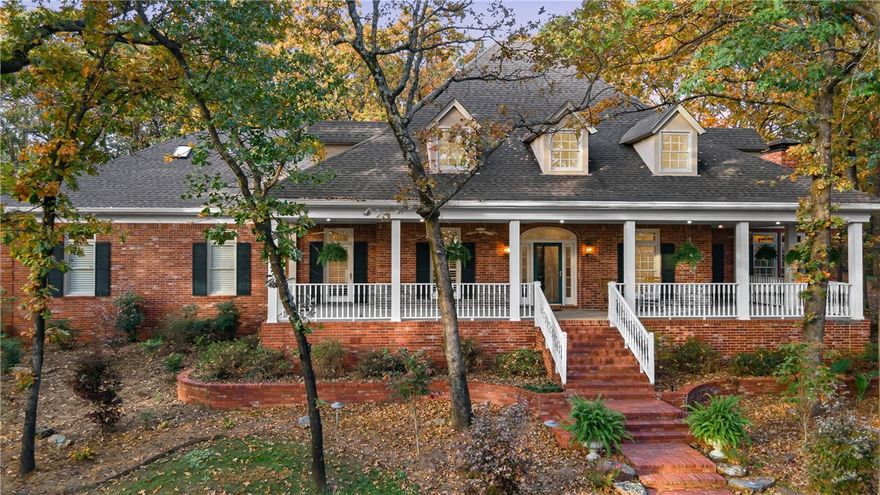 Welcome to this stately Southern Living–style home, complete with a grand front porch!
Nestled among mature trees, this property offers a sense of peace and seclusion — a true private retreat and personal oasis.
Inside, new herringbone wood floors grace the primary suite and the upstairs landing, adding timeless elegance. The primary suite is conveniently located on the main level, along with a second suite ideal for  in-laws. Upstairs, you’ll find two additional bedrooms and a spacious bonus room.
The current owners have made extensive updates totaling approximately $72,000, including new front shutters, fresh interior paint, a new HVAC system, refreshed landscaping, and more. (Call for the full list)
Outside, enjoy a three-car garage with a circle drive, expansive deck, sunroom, and a detached, enclosed gazebo with a hot tub — plus the peace of mind of a whole-home generator.  Small 5th AC/Heat unit in the sunroom