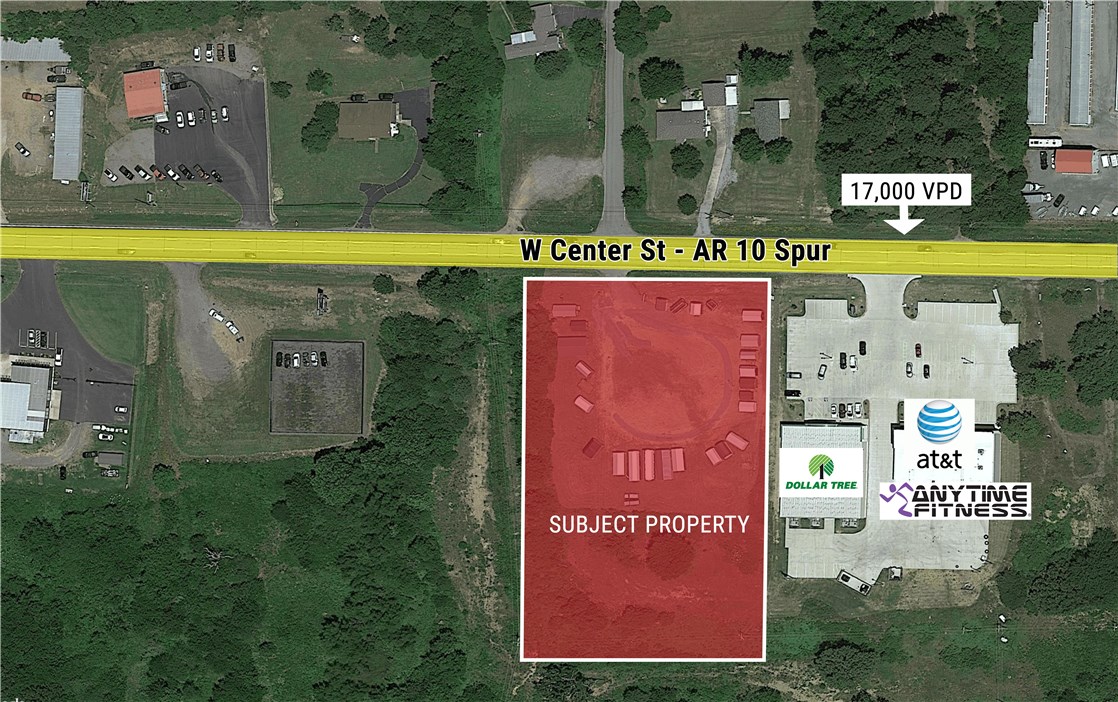 This land is For Sale or Build to Suit. 275' of frontage on W Center St/AR 10 Spur. Located in close proximity to Walmart Supercenter. Water and sewer is available on site.