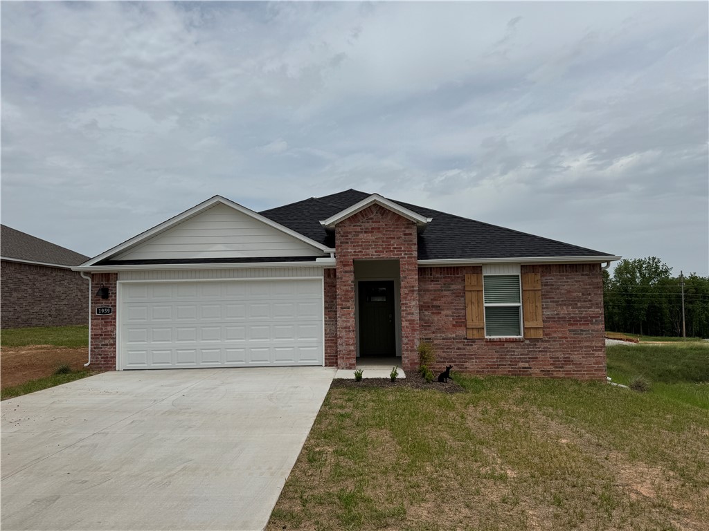 Charming Cali Plan in Nature Walk, located in Springdale. These brand-new homes will be 4-sided Brick! Living room will showcase a beautiful and modern Electric Fireplace with Poplar Mantle. Homes will have LVP and Carpet. Kitchen will have 36-inch cabinets, lovely appliances and quartz countertops and tile backsplash. Ceiling fan in the living room. Primary bedroom has a fabulous en suite, dual sinks, with an oversized walk-in shower with tiled walls and elongated commode. LED lighting throughout. High efficiency AC with programmable Wi-Fi thermostat. Front, side and PARTIAL back sod only. Come find your dream home today! Taxes and Parcel TBD. Garage Door Opener!