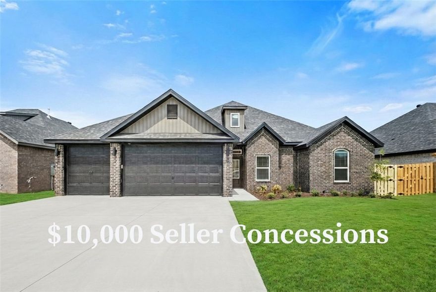 Wellington Hills offers the perfect blend of convenience and community. The Andrews Plan is a thoughtfully designed 4-bedroom, 2.5-bathroom split floor plan that maximizes both space and comfort. The open-concept kitchen and living area create a warm and inviting space to gather with loved ones. The kitchen features custom cabinetry, granite countertops, and stainless steel appliances, making it both stylish and functional. The primary suite is a private retreat, boasting a large tiled shower, double vanity sinks, and his-and-hers closets for ultimate convenience.  The builder is offering $7500 towards closing costs OR a rate buy-down. Also, there are preferred lender incentives available. For a limited time, the builder is offering an extra $2500 towards closing costs OR a gift card to Lowes or Amazon.