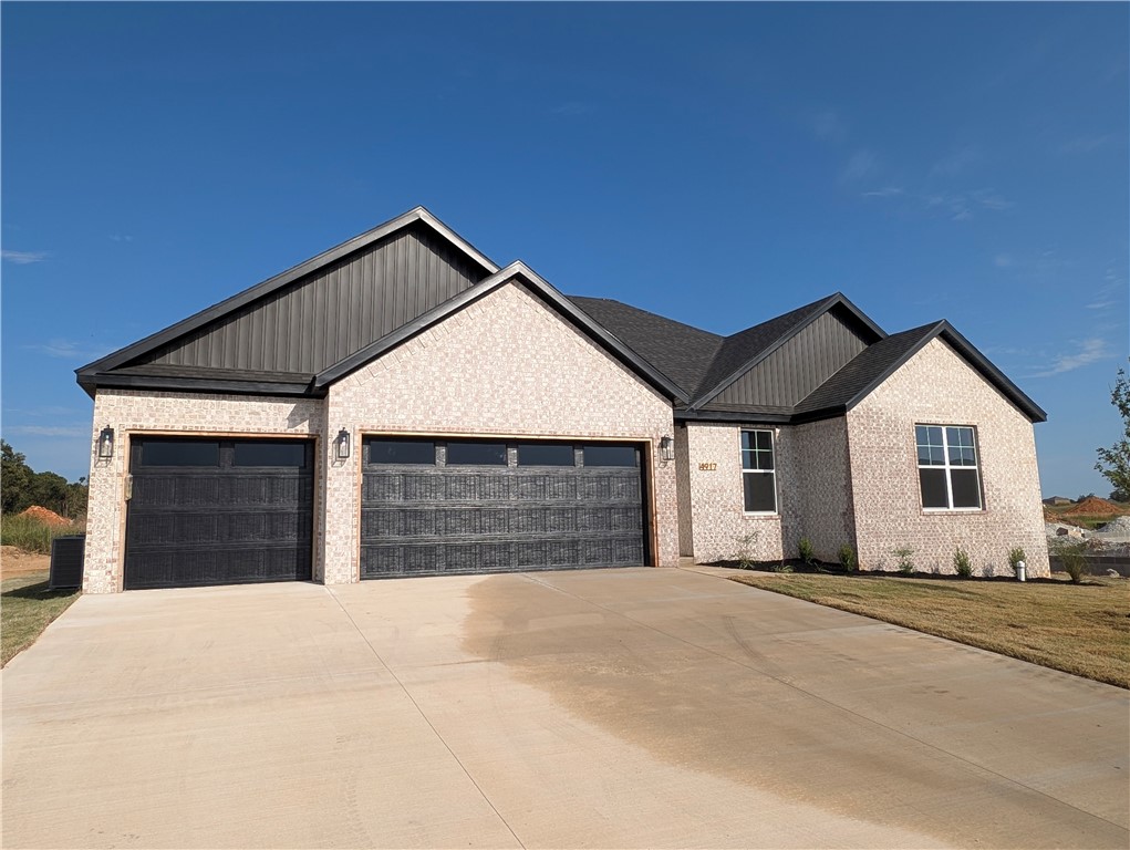 Modern elegance meets everyday comfort in this 4-bedroom, 3-bath home in Spring Creek Subdivision. Its crisp brick exterior, framed with bold black trim and matching garage doors, makes a striking first impression that feels both timeless and on-trend. Inside, the heart of the home is the kitchen, where rich black cabinetry, gold hardware, and shimmering quartz countertops come together in a sleek, designer-inspired space. A gas range and corner pantry make it as functional as it is beautiful, while natural light plays across the open layout. With a spacious 3-car garage, thoughtful finishes throughout, and a layout designed for both gathering and retreat, this home offers the perfect blend of sophistication and livability in one of Springdaleās most desirable communities.