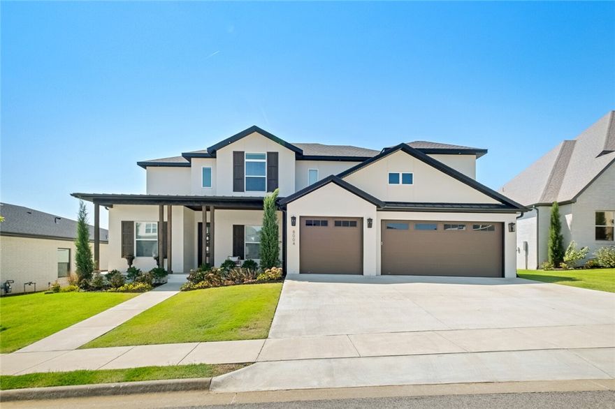 Perfectly maintained, this showstopper shines above the rest! Located in the SV gated community this luxury home has a perfectly crafted floorplan for all your needs. Walk in and to your left is your private executive office. The entry easily flows to the formal dining area, a natural light filled family room with soaring ceilings and fireplace, a gourmet kitchen with double ovens, gas range, custom cabinetry with glass displays, pantry and EIK. Downstairs find a split bedroom plan featuring a primary ensuite and second oversized bedroom with its own full bath. A powder room, large understairs storage, laundry room with sink and additional storage finish out the lower level. Upstairs don’t miss an additional two bedrooms, a bath with two private vanities and a bonus room that could be your gym/gaming space or so much more! Beautifully landscaped enjoy front porch sitting or your backyard covered patio with gas fireplace, TV area and gas stub. Want sun? The uncovered patio extension allows you to bask. Welcome home!