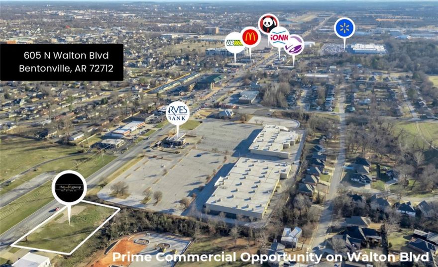 Prime Walton Blvd (Hwy 71B) Bentonville opportunity—two parcels totaling approx. 0.57 acres being sold together only to create a deeper footprint in a high-visibility corridor. The front parcel # 01-00878-000  (approx. 0.33 acres) offers Walton Blvd exposure, while the rear parcel # 01-00888-000 (approx. 0.24 acres) sits directly behind it (no street frontage) and adds valuable extra space for future development, parking, storage, or layout flexibility (subject to city approval/zoning). A structure previously existed on site, so utilities have historically served the property (buyer to verify availability/capacity and any tap/connection fees). Convenient to major employers, established commercial/retail, and the nearby trail system—an excellent location for your next project.