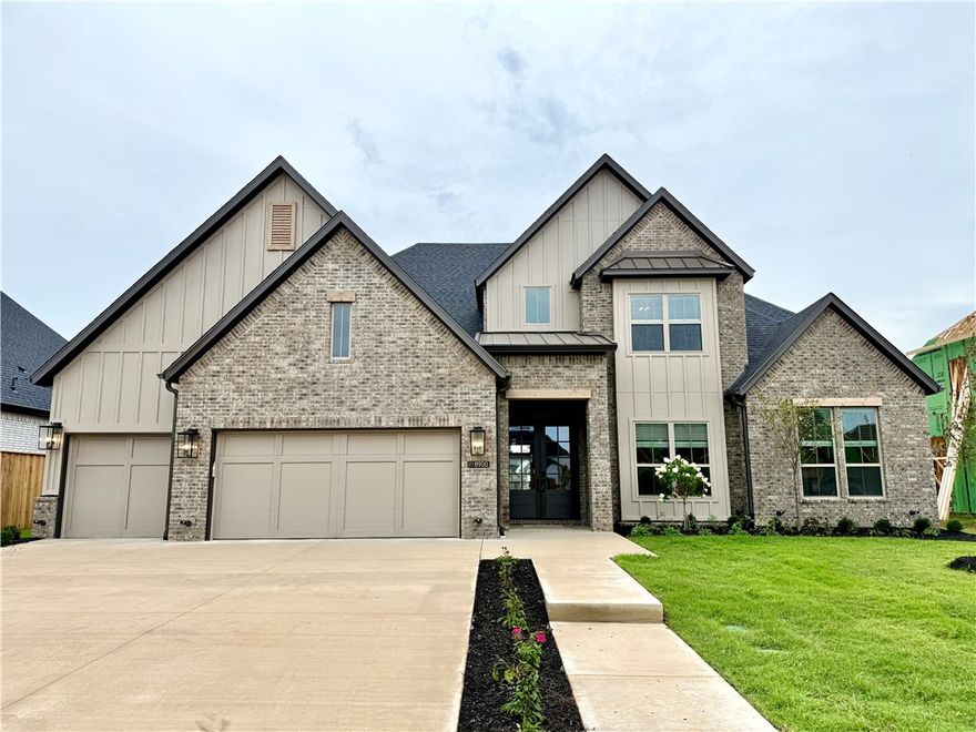 New, never lived in home in Evening Star. Offering luxury, space, and modern design. This spacious 5-bedroom, 3½-bath home delivers over 3,800 sq ft* of sophisticated living. Step inside to soaring ceilings and an open floor plan bathed in natural light through expansive windows. The heart of the home features a gourmet kitchen with quartz counters, energy-efficient appliances, and a generous layout that effortlessly transitions into the family and dining areas. A cozy fireplace anchors the living space, creating warm ambiance for daily life and celebrations alike.
The main level includes a well-appointed primary suite with a spa-inspired bath, dual vanities, and a luxurious walk-in closet. Two additional bedrooms with access to stylish full baths, plus a powder room, complete the functional layout. Upstairs, a loft or bonus living area provides the perfect retreat for movie nights, play, or a secondary gathering space. And with a 3-car garage, parking and storage are never a concern.