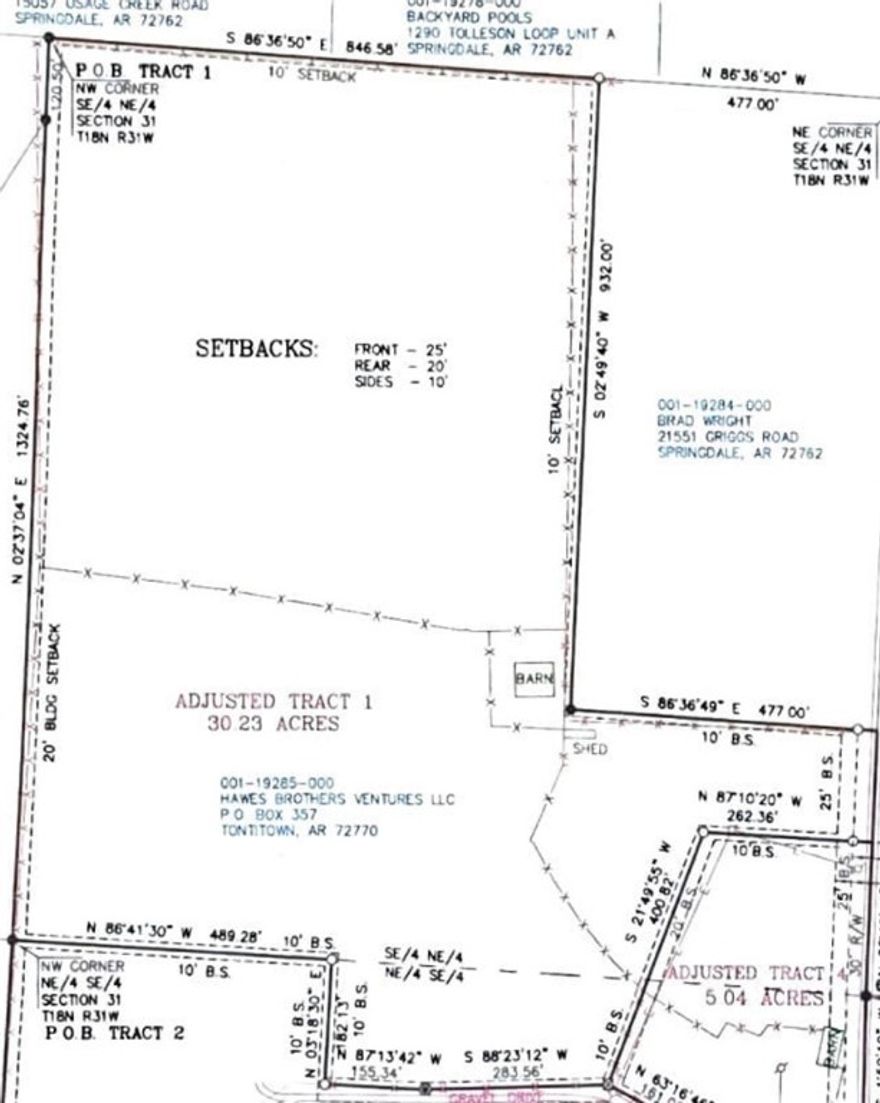 30.23+/- acres. Sold before print