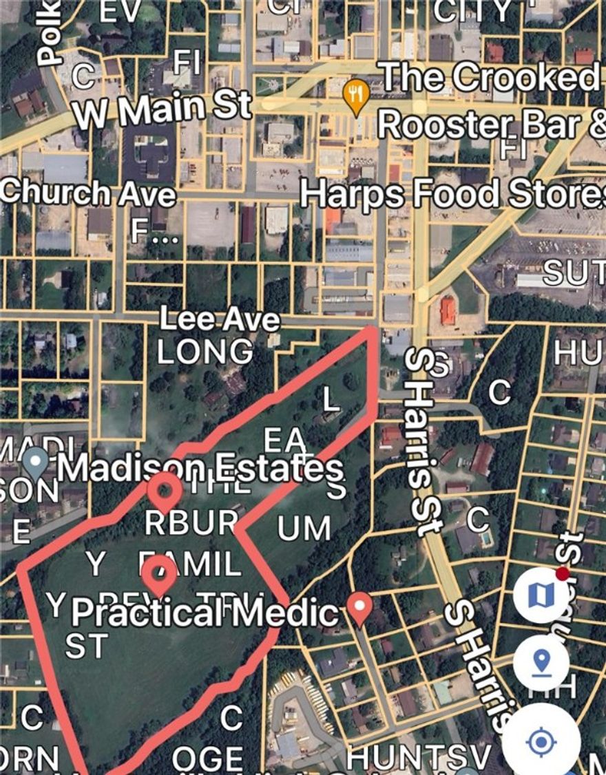 1 acre or all, Great Estate property, Great views grab on up
Rare Opportunity in Downtown Huntsville! Welcome to the Crossroads of the Ozarks ThĆs 12-acre property is a prime piece of land with incredible potential, offering expansive views and an unbeatable central location. Situated within the city limits, it's one of the few remaining opportunities to own acreage right in the heart of a rapidly growing area.  Two sides of the property.
Currently zoned for single-family use, this property holds exciting development potential as the city continues to evolve. With easy access from the front of the home (entrance to the left), this land is perfect for those looking to make an investment in a highly sought-after location.  
Home and another 5 acres can be purchased with the property