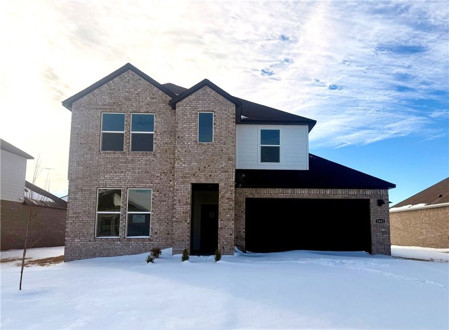 Sold before print! Notable Naples plan in Huber Place in Bentonville, AR! Each home will feature a modern electric fireplace with a poplar mantle and LVP flooring throughout the first floor with carpet on the stairs and upstairs. You’ll find a ceiling fan in all bedrooms and the living room! These homes will be complete with quartz kitchen counters, 42-inch cabinets, and stainless-steel appliances! Primary bath features quartz counters, double sinks, and a walk-in shower! The secondary bath will have a walk-in shower; third bath will have a tub/shower combo. The Naples plan includes a game room upstairs! Home will have a Garage Door Opener, landscape package, with Brick and Hardie® exterior per plan. These 2 Story homes will have a combination of Brick and/or Hardie® on the front, sides and back. Homes in Huber Place are located within the city limits of Centerton with a Bentonville address and zip code of 72713. Property owners are considered a citizen of Centerton and all that applies. Subject to change.