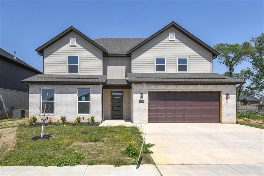 Professional photos to come! Seller offering $10,000 in concessions! This beautifully upgraded home offers incredible value with plenty of space to spread out. The open-concept main level is anchored by an oversized island & features quartz countertops, custom ceiling-height cabinets, a walk-in pantry, & luxury vinyl plank flooring throughout. The first floor includes two bedrooms, two full baths, & a cozy office. Upstairs you’ll find two additional bedrooms, a full bath, & a large theater/game room perfect for entertaining or relaxing. Thoughtful upgrades include tiled showers, an electric fireplace with custom trim, an EV charging port, & a gas line ready for outdoor grilling. Just minutes from Bentonville Schools, I-49, downtown Bentonville, & Walmart.