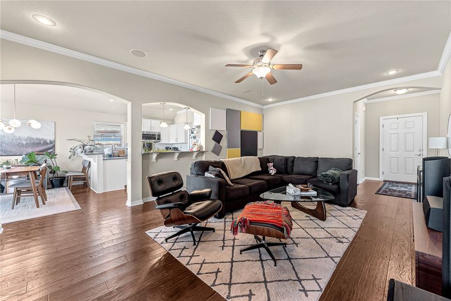 Buyer incentives - Seller is offering $3500 towards buyers closing costs with an acceptable offer and approved borrowers will receive preferred lender credit. 
Impeccably maintained 3 bed/2 bath all-brick home built by Riverwood Homes (2018) in a desirable Rogers location! This single-owner, energy-efficient home features a sought-after split floor plan, beautiful finishes, and modern amenities. Enjoy granite countertops in the kitchen & baths, a gas fireplace, and crown molding. The spacious Primary Suite includes a luxury bath with a whirlpool tub, walk-in shower, and private water closet. Features include a covered patio, pull-down attic storage, and a private backyard. Excellent location, close to everything Rogers has to offer. Move-in ready! *Cosmetic issues/scraped door in guest bath will be repaired by seller before closing.