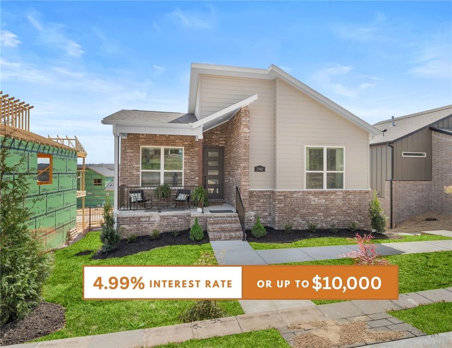 Discover this stunning modern home in the perfect East Fayetteville location—just a short walk to beloved Gulley Park! Kyrie floorplan featuring designer finishes throughout. Enjoy a spacious open floorplan with a large living room, electric fireplace, and beautiful wood flooring. The chef’s kitchen boasts 3cm quartz countertops, stainless steel frigidaire professional-grade appliances, custom cabinets to the ceiling with soft close hinges, vented hood, and a walk-in pantry. The luxurious primary suite includes hardwood floors, custom beams, and a spa-like bathroom with walk in tile shower, double sinks and walk in closet. With a formal eat in area, cubbies to keep you organized, large covered balcony, and included blinds and gutters, this home blends comfort, style, and convenience in one unbeatable package. POA maintained lawncare and access to Niokaska Creek Trail from the neighborhood!