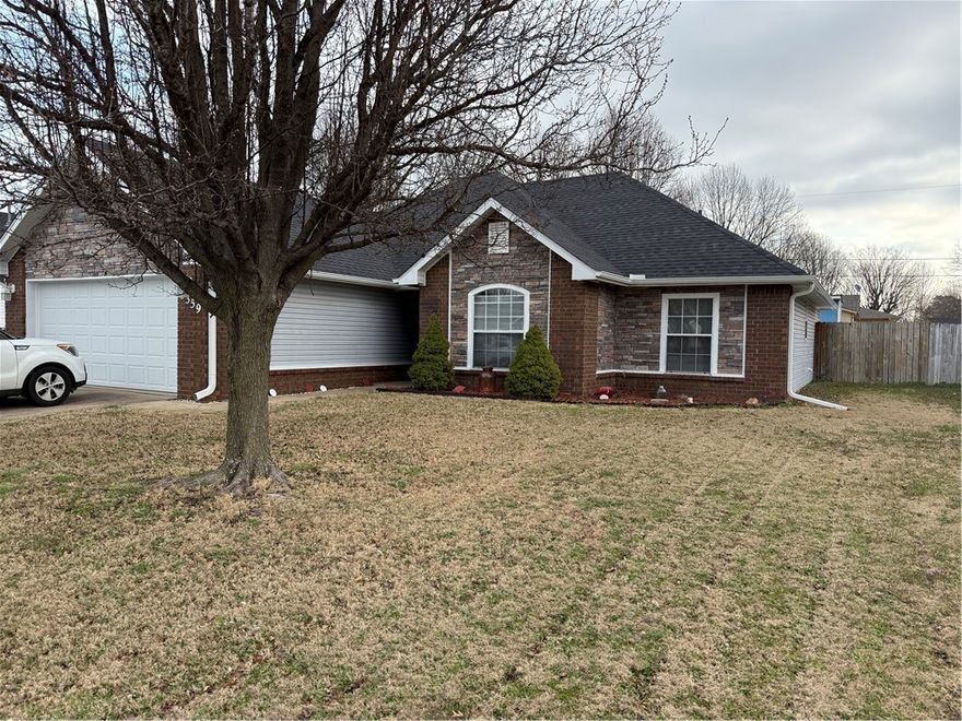 Beautiful home ready to enjoy! Close to Don Tyson Blvd and the Greenway. Incredible oversized sunroom & amazing Living area.  Back deck and shed in the fenced backyard. 3 bedroom, 2 bath with a New roof in 2025!