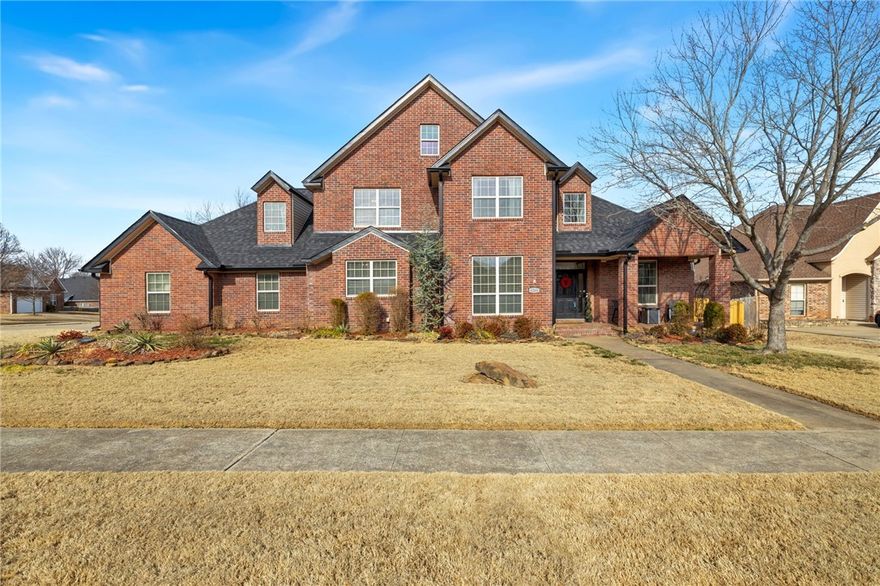 Located in the desirable Legacy Point subdivision in West Fayetteville, this beautiful two-story brick home is truly a must-see. Numerous recent upgrades include a new roof, fascia, gutters, HVAC systems, water heater, and a custom-designed primary closet. The thoughtfully designed floor plan features cathedral ceilings in the living room, a spacious primary suite on the main level, and three additional bedrooms plus an office upstairs. Enjoy summer entertaining around the cocktail pool and relax with the home’s all-new landscaping that delivers outstanding curb appeal. The garage is equipped with a 220-volt EV charger for added convenience. Ideally located with quick access to Interstate 49 and situated within the Farmington School District, this home offers both comfort and practicality in a prime location.