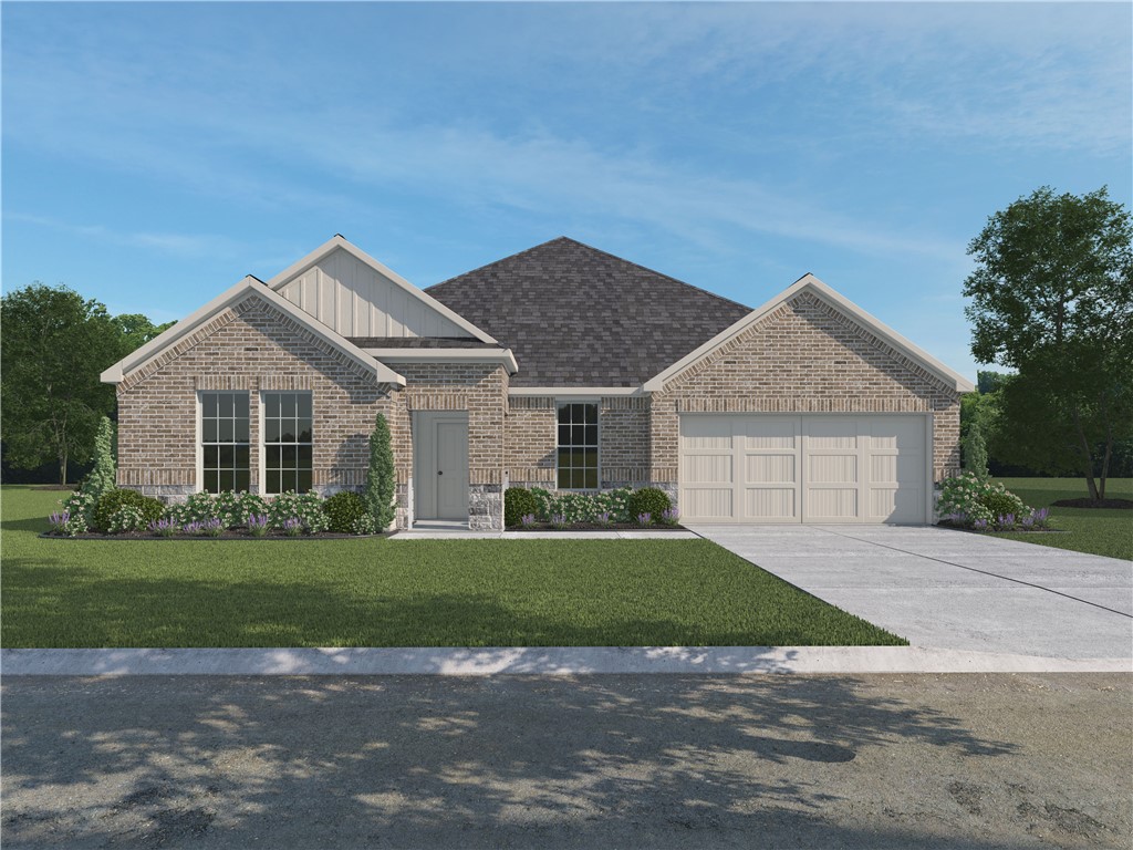 Hylton Place is close by to the C.L. "Charlie" and Willie George Park that consists of walking trails, dog parks, a splash pad, ball fields and tennis courts. Easy access to Don Tyson Pkwy. This Frisco plan has 4 bedrooms, 2 bathrooms. upon entry, you'll find yourself in the grand combination dining room, kitchen, & living room. This kitchen offers an oversized island bar with quartz countertops, stainless steel appliances, a corner walk-in pantry and a large kitchen island with a sink that faces the living room. The living room is perfect for entertainment and will have a cozy electric fireplace. The private main bedroom is located at the back of the home and features a spacious en-suite bathroom, complete with double vanity sink with quartz counters, walk-in closet, and walk-in shower. Luxury Vinyl plank flooring throughout! Fans in all bedrooms as well as the living room! This home exterior will have 4 sides brick! Covered patio and a landscape package. Garage Door opener! Tankless hot water heater!