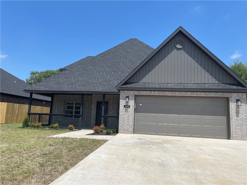 This two-story new construction home in Gentry subdivision, Rustic Flats, 4 bedrooms 2 full bathrooms with 1/2 guest bath. Main level is OPEN FLOOR , Living room area with gas FIREPLACE. Owner's suite, owner's bathroom with soaking tub, walk in fully tiled shower, dual sink vanity and walk in closet. Kitchen island with sink, and dishwasher. Granite counter tops thru out the home. 3 guests bedroom on 2nd level, 1 with walk-in closet. Guest bathroom has granite counter tops & dual sink vanity. Tub /shower combo. Agent related to buyer $1000 donation will be given to women and childrenās advocacy center for contracts received in July and August! Seller offering upto $6500 in concession for contracts recieved through August