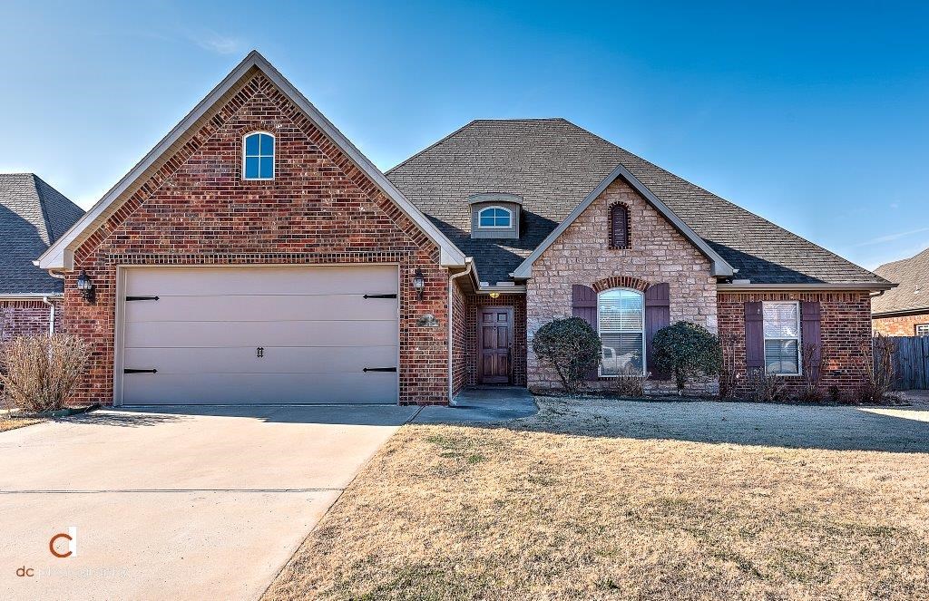 Fresh paint throughout. New carpet. Formal dining room. Breakfast area off the kitchen. Arched doorways, lots of crown molding & extensive trim work. Gas fireplace surrounded by rock. Granite kitchen countertops. Walk-in closets. Master suite has whirlpool tub, walk-in shower & double vanities. Spacious covered deck. Fenced backyard. Lot backs up to pasture for a peaceful view.
