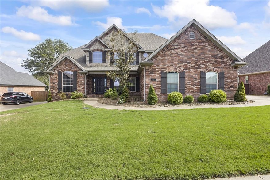 **Pool with a View!** Meticulously maintained with lots of updates, this stunning Tall Oaks Construction home is located in the beautiful Windemere Woods subdivision. Enjoy Bentonville schools, easy freeway access, and a prime location just 10 minutes from the new Home Office. This well-built home features an open concept floor plan, making it feel like a vacation retreat close to everything. The main level includes a dedicated office and a formal dining room. The generously sized kitchen boasts rich wooden cabinets, a gas range, double ovens, and a walk-in pantry. Step out onto the new composite deck with motorized retractable awning and to soak in the views and enjoy the saltwater pool. The second level offers a bonus media room, perfect for movie nights or the big game, with a 120" screen and projection system. Three bedrooms and two bathrooms complete the second floor. Welcome home!