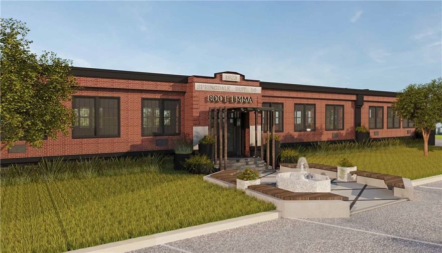 A unique opportunity to lease a historical building in the middle downtown Springdale. Near several area attractions including the highly anticipated Market Center of the 
Ozarks, The Jones Center and Razorback Greenway trail system. Downtown Springdale has undergone a major revitalization with renovations on historical buildings, newly attractive local businesses such as Reign, Gaskins and Onyx Coffee, along with re-gentrification of surrounding parks, restaurants and trails. Downtown Springdale continues 
to impress visitors from near and far with it’s diligence to become a destination to Northwest Arkansas.
Located on the highly-visible street of E Emma Avenue adjacent to the Market Center of the Ozarks and the Springdale Municipal Airport, the property was constructed in 1923 with 21,020 square feet of commercial space. 

Future renovations include modern lighting, two-story railing and natural wood features all while preserving the original aesthetic.