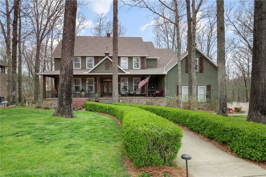 Rare Find! Amazing home in North Bentonville’s Hidden Springs Neighborhood on a beautiful 1.13 wooded acre lot with direct access to “Tristan’s Trail” and all North Bentonville Mountain Biking Trails! Elegant and Spacious home featuring 3 levels, 7BRs, 4.5BAs, Den/Office, Formal Dining, Hearth Room, Bonus Room. Perfect home for a large family or if you love to entertain guests! Upper and Lower decks overlook wooded area perfect for enjoying a moment of peaceful escape in the middle of town, and koi pond to enjoy from your covered front porch. If you are an avid mountain biker/trail runner, you can’t get any closer to the trails than having access out your back door. Perfect home and perfect location-hurry to make it yours! Minutes away from Downtown Bentonville, Museums, Walking Trails, Schools and 1-49 for easy access to all things Northwest Arkansas!   Kitchen Island does not convey.  Sellers prefer an early/mid-June closing date.