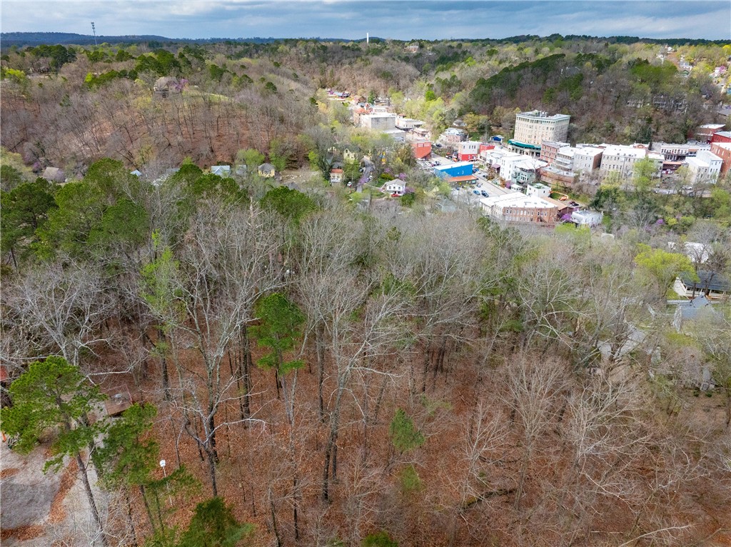 is is the only large parcel of land which has been surveyed in the town of Eureka Spring
One half acre tract in the Historic District on a secluded wooded knoll with a seasonal view overlooking downtown Eureka Springs. Adjacent to Berryville Avenue where water, electric, gas and sewer are available. This property is bounded by 2 unused streets that may be used but not built on nor vacated to add to the property. The owner had reduced the price to allow for improving the Berryville Avenue access.
This is a one of a kind type property. The Block is a large triangle which has been recently surveyed. Access is from Berryville Avenue which runs downhill from Echols Street (commonly called East Mountain). City water is in Berryville Avenue and city sewer runs downhill also. Natural gas and electric available at this location as well.