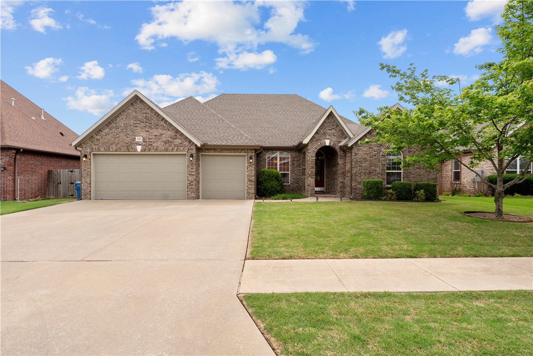 Located just off Bright Rd. behind the new Bentonville Community Center and Park, this well-kept 4 bed 3.5 bath west-facing brick home has many new and added features that will catch your attention.From entry, you'll see the formal dining room to your left that opens to the huge living area anchored by the gas log fireplace.The eat-in kitchen with 5-top high bar seating has tons of knotty alder cabinets, granite countertops,and a massive walk-in pantry with automatic light.The primary suite features a vaulted ceiling, ensuite bath with dual vanity, new shower (2020) and jetted tub, AND the largest custom closet with dresser we've ever seen in a house this size! Three bedrooms on the other side all have bath access with 2 connected by a true jack'n'jill bath.The kitchen appliances were all replaced in 2016, new hardwood floors in 2015, new roof in 2019, new fence 2020, new HVAC and water heater in 2021, new gutters 2021. But the major addition in 2021 was the extended covered back porch with TV that conveys.ALL NEW!
