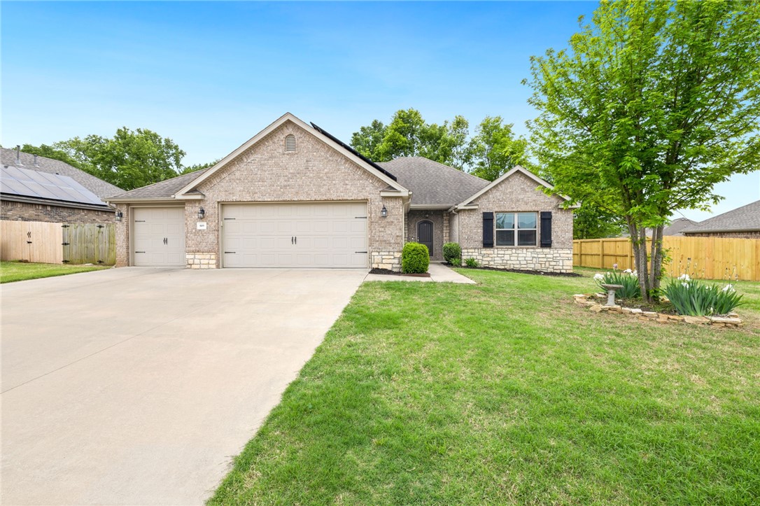 Welcome to an incredible opportunity in one of Prairie Grove’s most desirable neighborhoods! This 4-bed, 2-bath home is a rare find for buyers looking to build equity or personalize a space to their taste, just wait for new paint and carpet in bedrooms to be finished. This well-designed layout features open concept living and kitchen area, split floor plan, large closets, and a primary suite connected to the oversized laundry room. Solar panels also convey at no cost to the buyer—providing energy efficiency and utility bill savings from day one. Step outside to your private backyard retreat, which backs up to beautiful green space with no rear neighbors. Whether you're a first-time homebuyer, investor, or someone ready to make a house your own, 809 Sedgwick is your opportunity to get into a great neighborhood at a great price. Don't miss out—homes with this kind of upside don’t last long!