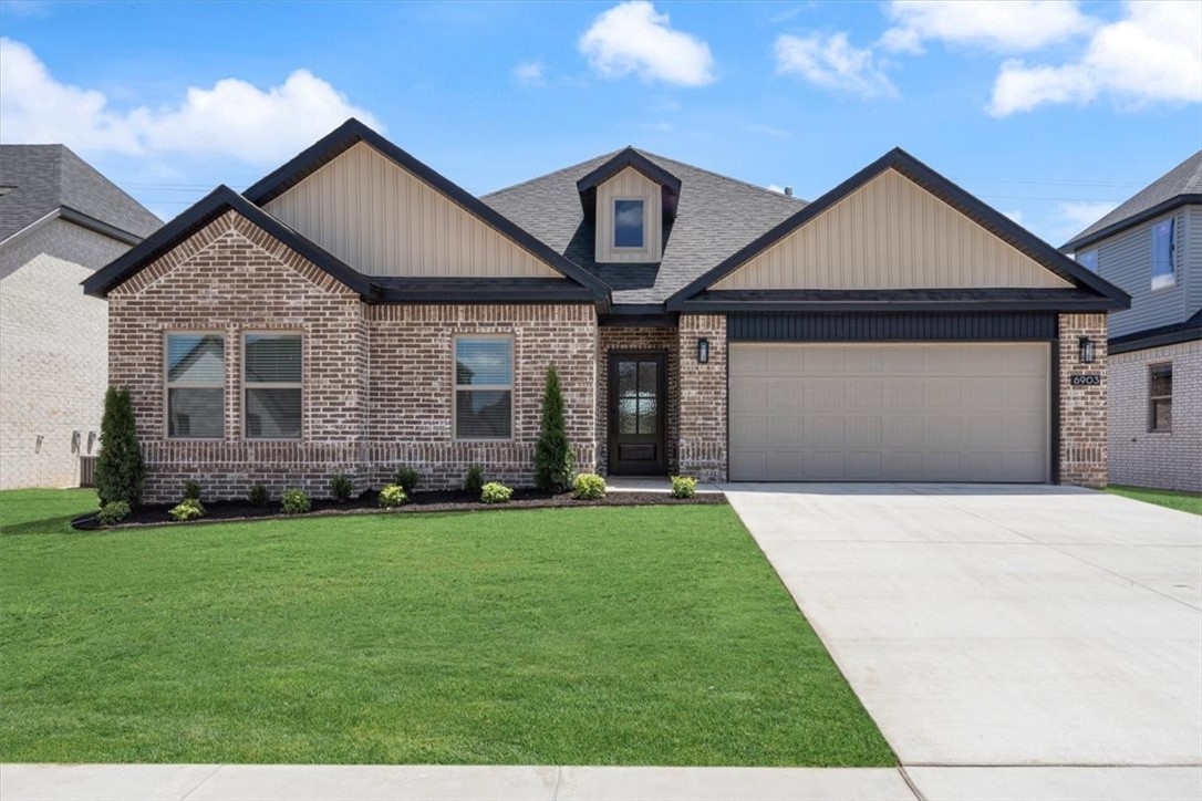 NORTH FACING with a Completion Date of August 14th!!! Welcome to your dream home in the new Walnut Grove subdivision in Bentonville! The "ROSS" plan boasts unmatched quality & meticulous craftsmanship throughout. Enjoy a spacious, open-concept layout with luxurious finishes including quartz countertops, custom cabinets, & RAINFALL SHOWER HEAD, upgraded lighting fixtures. The stylish luxury vinyl plank flooring enhances the contemporary feel of each room. The living room is a highlight, featuring a cozy gas fireplace perfect for relaxing and soaring vaulted ceilings. The kitchen is equipped with a gas range & offers ample space for cooking & entertaining. Additional amenities includes blinds, gutters, & a fenced yard. Ask about the Preferred Lender Credit! With spacious rooms & thoughtful details, this home offers comfort & elegance in a sought-after location. Community amenities will include a pool & club house in phase 2.