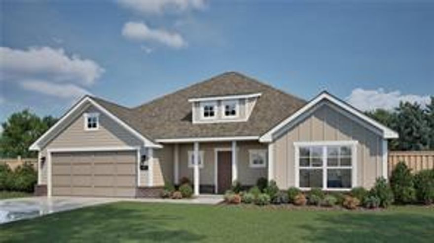 Welcome to the Stella, a beautifully designed one-story ranch blending comfort and functionality. Offering 1,836 sq ft, this home features 3 spacious bedrooms, 2 full baths, and a finished two-car garage with a conveniently attached mudroom—one of the few in the community to include this practical, organized drop zone for coats, gear, and everyday essentials. The open-concept layout is ideal for both daily living and entertaining. A vaulted ceiling enhances the bright living room, while the expansive kitchen island flows seamlessly into the main gathering space—perfect for hosting game days or enjoying quiet evenings at home. Step outside to a generous covered back patio that extends your living space outdoors, creating the perfect setting for grilling, relaxing, and year-round enjoyment. The Stella offers timeless style and thoughtful design in every detail.