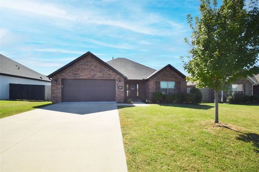 Welcome to the highly sought-after Cornerstone Subdivision! This fantastic 3-bedroom, 2-bath home features wood floors, granite countertops, stainless steel appliances, and a gas range. The kitchen includes a convenient pantry and vented hood. The open living space combined with a split bedroom floor plan provides comfort and privacy. Home comes with washer, dryer, and refrigerator. Step outside to a large, private fenced backyard with extra patio space. The new Walmart Home Office and downtown Bentonville are only 5.5 miles away, and you're close to the Bentonville Community Center and 35-acre Creekside Park. Also Enjoy Cornerstone's subdivision amenities: a clubhouse, pool, playground, and trail system with exercise stations. Pets are negotiable with owner approval and an additional deposit, no smoking, and a one-year lease is required.