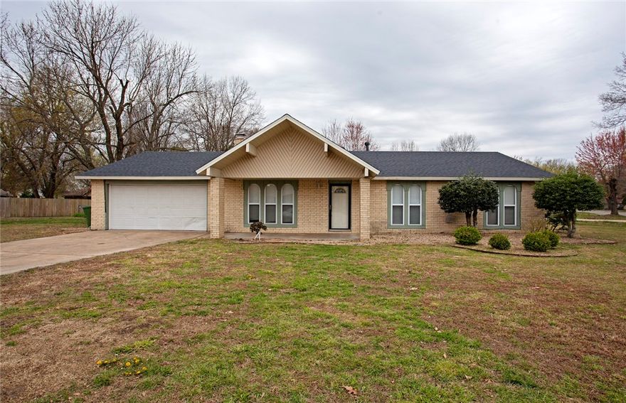 Large 3 bedroom 2 bath home in established neighborhood of Rogers. Vinyl plank flooring in living room, tile through kitchen, bonus room, baths and hall. New carpet in bedrooms. Formal dining area and eat in kitchen. Kitchen provides a lot of storage. Oversized utility with even more storage. Bonus room would be great game room/etc. Fenced yard. 2 car garage.