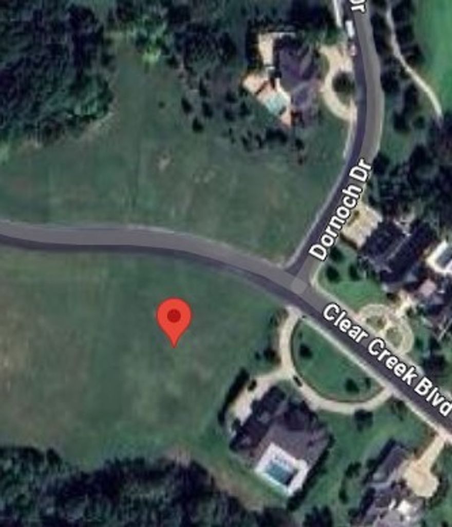 Buildable 3.41 acre lot in prestigious Clear Creek Subdivision.