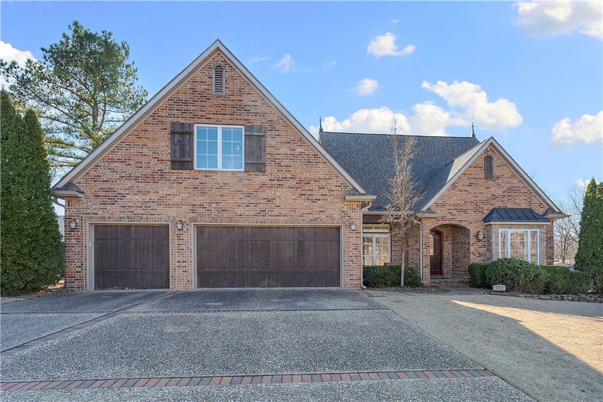 A wonderful home with much to be desired & appreciated: LOCATION in sought-after Bordeaux subdivision near higher end areas of both Rogers & Bentonville for shopping, entertainment, dining, medical, business. VERY CLOSE TO TRAILS/PARKS. In quiet culdesac with other beautiful homes. FEATURES/FLOORPLAN with lots of windows for natural light, plantation shutters & hardwood floors throughout main living, the spacious office/study has impressive cabinetry & built-in desk, formal & casual dining areas, large kitchen island, lots of cabinets, quartz counters, 2 pantries, 2 pull-out drawers for trash, stainless appliances with 3 ovens & gas range. Primary has tiled walk-in shower, double vanities, soaker tub. Main level has 3 bedrooms & 3 full bathrooms. Upstairs has oversized room with walk-in closet & full bathroom; could be large bedroom with private bath or used as bonus room. Backyard oasis with spacious covered deck that overlooks a beautiful heated saltwater inground pool. Solar lights on fence add evening ambience.