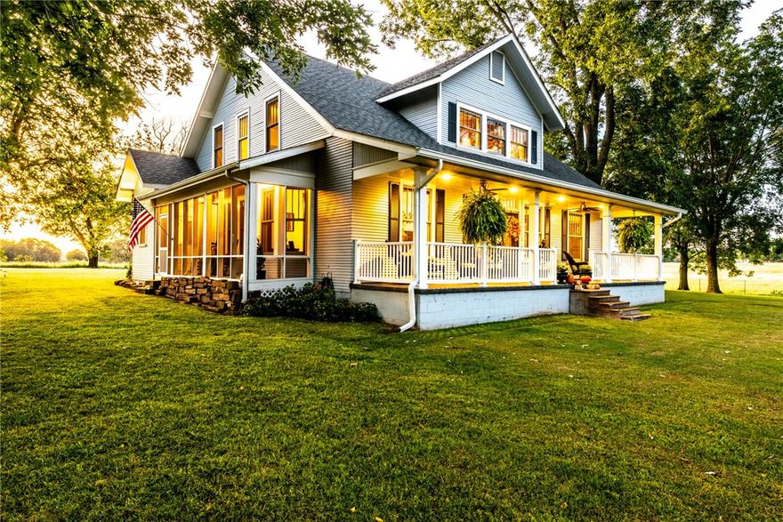 RESTORED LUXURY FARM HOUSE! Built in 1907 this 4 bed 2.5 bath home is beautifully renovated & boasts original wood finishes w/ modern amenities on a 12.97 acre lot w/ private creek access! Features: covered front porch, spacious living room, formal dining, sitting room, large kitchen w/ storage & SS appliances, laundry w/ lots of storage, clawfoot tub, walk-in showers, bedrooms w/ original bead board, covered balcony, catalpa trees, hybrid pecan tree & more! Can be split, house & 2.24 Acres for $550,000.