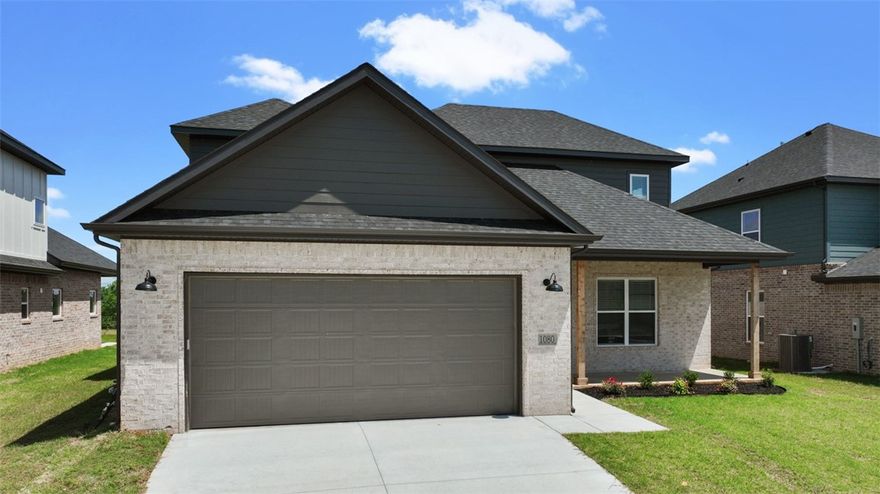 Welcome to Annika Estate Phase 2, where luxury meets comfort. Explore The Apollo floor plan: 4 bedrooms, 3 baths, and 2,254 sqft of style. Our Apollo floor plan features 10' ceilings all around with two bedrooms and 2 full bathrooms on main level, while upstairs you will find two bedrooms with a full bath and a reading nook. The living room invites you in, perfect for guests or family moments. The kitchen is a culinary haven with a spacious island and modern appliances. With execellent Bentonville Schools and within 15 minutes drive to Walmart Home Office, Welcome home to a peaceful and comfort stay !  The new Walmart Super Center is just a stone throw away ! AGENT OWNED. Incentives : UPTO $8000 - upto $5000 from the seller ansupto $3000 from the preferred lenders towards buyers closing costs and prepaids.
