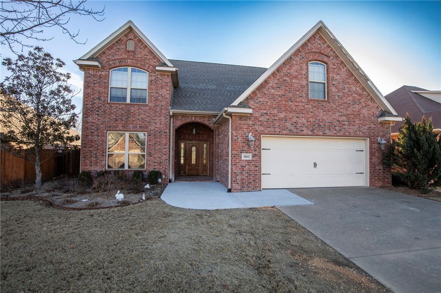 Location! Location! Location! This 4 bedroom 3 1/2 bath home is located within minutes to the Walmart home office and XNA Airport. This spacious two story home features an open floor plan with large kitchen with granite counters, gas cook top and refrigerator, formal dining, hardwood flooring, media/bonus room with wet bar. Home audio throughout. The large fenced back yard with cover patio.