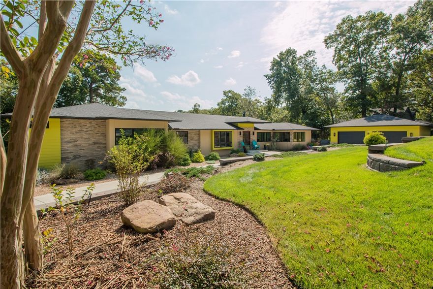 The sophisticated style and modern appeal are on full display with this masterfully designed Mid-Century Modern residence. Perched on a private lake front lot featuring awe-inspiring views of Beaver Lake that are beyond compare.  With modern lines, classic Mid-Century details and an emphasis on flow, views and light, the home is perfect for entertaining as well as easy day-to-day living. Ideal outdoor living features multiple patios and screened in porches as well as a private lift down to the boat dock providing an oversized slip and swim deck.  4th Bedroom is currently used has custom hobby room, Seller willing to add closet.