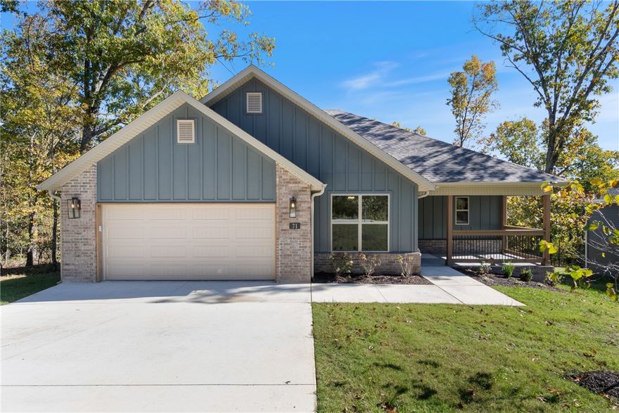 END OF YEAR BUILDER PROMO: Contract this home by December 31, 2025, and receive complimentary 2" faux wood white window blinds and a matching Frigidaire Gallery Refrigerator!!! 

Welcome to this beautiful new home in the heart of Bella Vista, just minutes from Lake Avalon. This two-story residence offers 2,154 square feet of thoughtfully designed living space. The main level features the owner’s suite, a dedicated office, and an open-concept kitchen, dining, and living area with a vaulted ceiling and fireplace. A spacious pantry, laundry room, and two-car garage add convenience and functionality.

Upstairs, you’ll find two additional bedrooms and a full bathroom. Quality finishes throughout include 3 cm stone countertops, a Frigidaire Gallery appliance package, and more.

Located near lakes, bike trails, and outdoor recreation, as well as all things NWA, this home offers the perfect blend of comfort and lifestyle. Zoned for Bentonville schools.