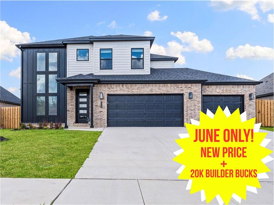 The June Promo Starts Now! This isn’t just a sale — it’s a new community launch celebration making the path to home ownership more accessible than ever before. Contract In June on this home and unlock 46,000 in savings. 26,000 price reduction off sales price + 20,000 in builder concessions for a total of $46,000 in instant savings. In addition fence, blinds, and gutters are included. Join us every Saturday and Sunday 1-4 for the month of June to tour this incredible community. (Ask about additional lender incentives available.)