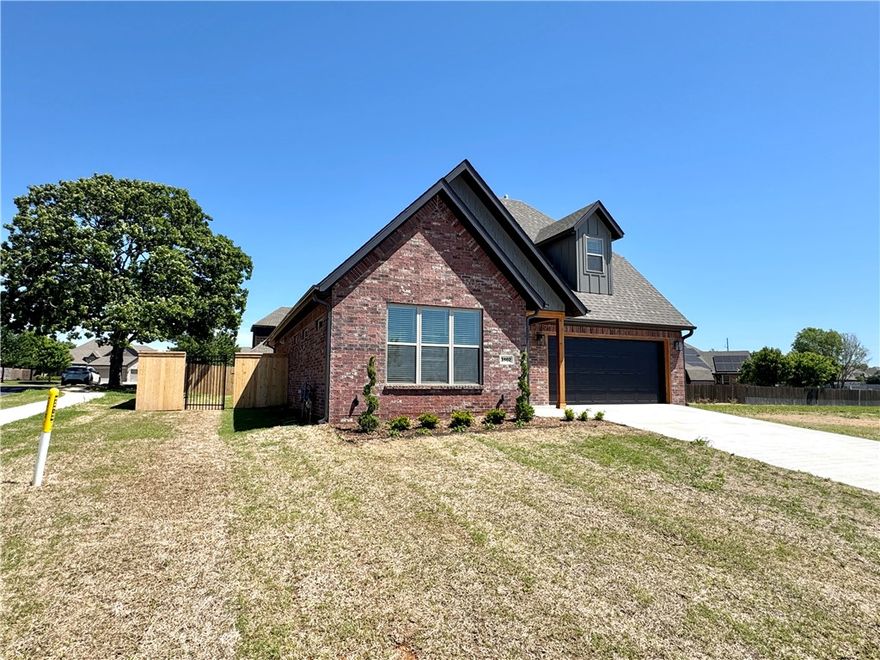 New construction home in Woodlands Crossing! Several of the features in this south facing home include upgraded 3 cm quartz counters throughout, upgraded tile, primary closet dresser, a designer brick fireplace, 4 disk lights in all of the bedrooms. Other amenities include custom cabinets with soft close hinges, stainless steel appliances with a designer gas range vented to the exterior, tall ceilings, low-e windows, designer lighting, luxury vinyl plank flooring, low-e windows, 2" faux wood blinds (not included on the small windows in the living room/primary bedroom), full privacy fence, full gutters with downspouts, irrigation system in the front and back w/ an exterior control, lots of trees and more! Preferred lenders are paying up to $5,000 toward closing costs, prepaids, or discount points.