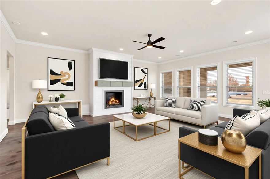 Discover The Salford in the brand-new Reserve at Wolverine community in Centerton—a stunning two-story, open-concept design that blends style with everyday functionality. Offering 5 bedrooms and 3.5 bathrooms, this home features a kitchen with custom cabinetry, granite countertops, and stainless steel appliances. The primary suite is your cozy retreat at the end of the day, with a tray ceiling, a double vanity, a beautifully tiled shower, and a wrap-around closet to keep everything organized. Step outside to a covered patio with a fenced yard, perfect for relaxing or entertaining. Additional highlights include a 3-car garage, blinds, and gutters. Currently under construction. Photos are not of the actual house, but of a similar plan and finish. Taxes are based on land only. Don’t miss the chance to own this incredible home! Seller is offering $7500 towards closing costs and preferred lender incentives available.