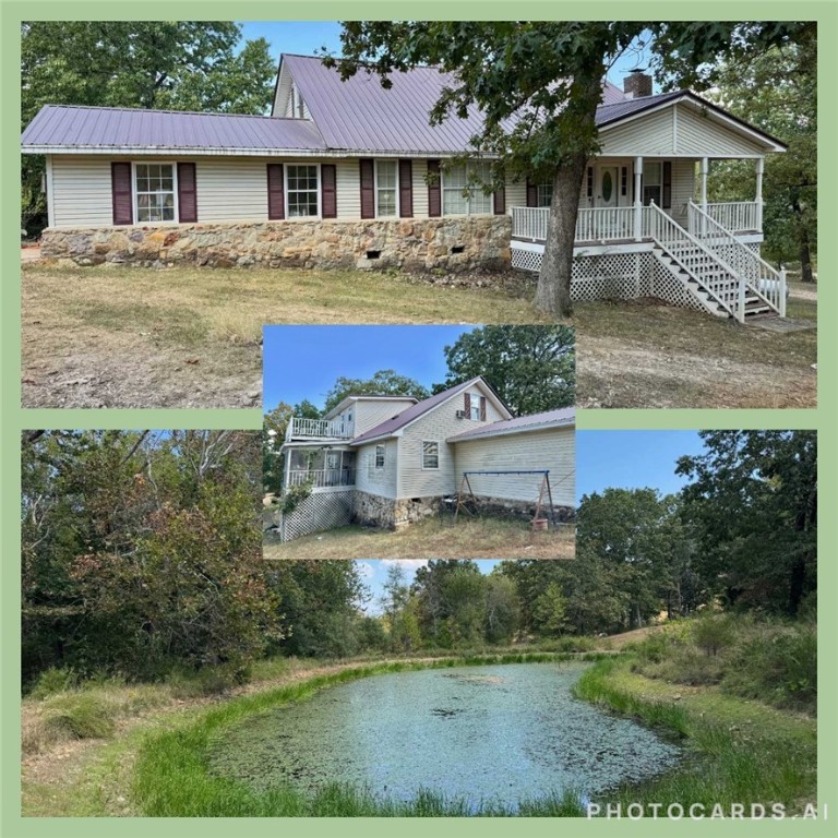 With 25 acres, there's plenty of space to enjoy both the indoors & outdoors. The 3bd, 2.5 ba home has a lot of character, especially with features like the wood-burning fireplace and crown molding. The potential to convert the office into a fourth bedroom adds flexibility for growing families or those needing extra space. The outbuildings, including the 50x40 barn with an office and the 30x30 shop building with a concrete floor, offer great opportunities for cattle or storage. The chicken coop is a nice touch for those interested in raising chickens. A large spring-fed pond with fish provides a serene spot for relaxation or fishing. Also has a wet-weather creek. The rolling hills & mostly pasture make it ideal for livestock or simply enjoying the natural beauty including a garden spot & grape arbor. Just 2mi from the lake adds another layer of recreational opportunities. And for those who enjoy hunting, the presence of deer & turkey on the property is a definite plus. So many options with this property!