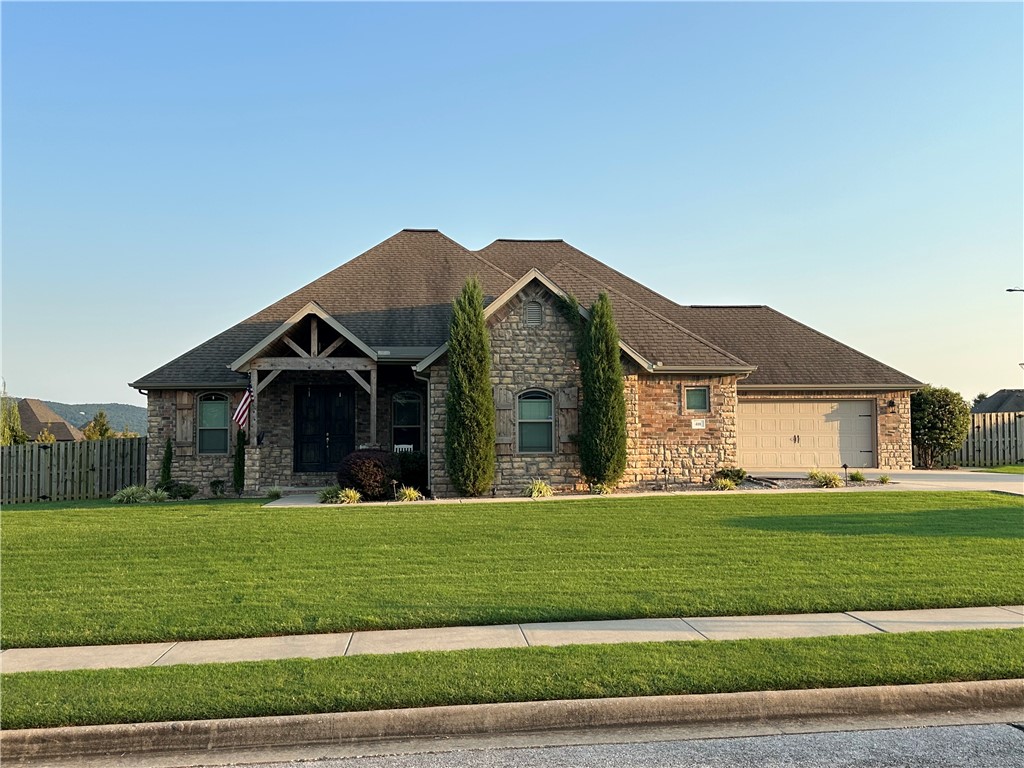 This home sits on a full acre in Farmington’s desirable Twin Falls subdivision. This 4-bedroom, 4-bath home offers 2,829 sq ft of single-level living with vaulted beam ceilings, a gas-log fireplace, rich wood and tile floors, and an abundance of natural light. The kitchen features granite counters, stainless appliances (new dishwasher installed in 2025), double ovens, a farmhouse sink, expansive island, and a walk-in pantry, while the laundry room adds granite counters, a sink, and extra storage. The spacious primary suite boasts a double-tray ceiling and private patio access. Step outside to an entertainer’s dream with a covered patio and corner fireplace, pergola, heated in-ground pool (liner replaced in 2024) with a slide, diving board, automatic cover, and a dedicated outdoor bath. Thoughtful details include a central vacuum, attic storage, a 4-car garage, and a beautifully landscaped, fenced yard, all in the Farmington School District with low HOA dues.