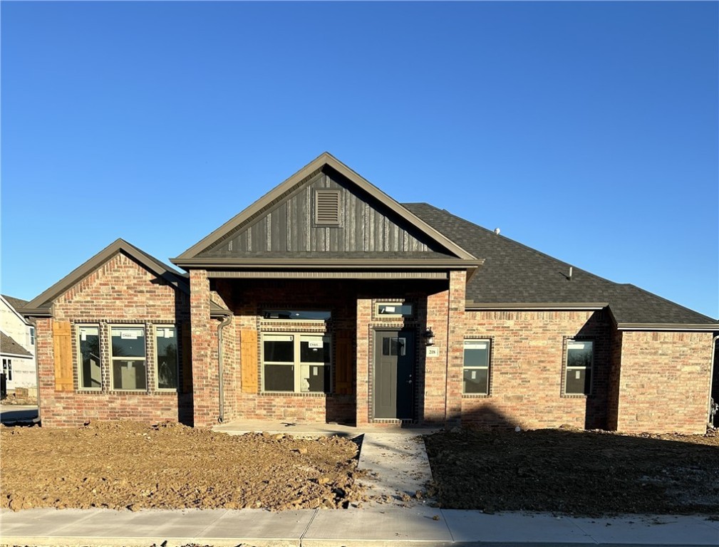 Remarkable New Construction home in Fayetteville! This home offers 4 bedrooms, 2 baths, a 3 car garage, and sits on a corner lot. Kitchen is complete with stainless steel appliances, gas cooktop, wall oven, microwave, pantry, and granite countertops. Large fireplace in the living room is the perfect focal point. Details throughout include wood cased windows complete with 2-inch blinds. Large front porch, fully sodded yard gives the home tremendous curb appeal. Keyless pad on garage door for ease of access. Primary bath has an oversized tile shower. Exterior brick construction creates long life and ease of maintenance. Covered back porch and super curb appeal makes this a must see home.