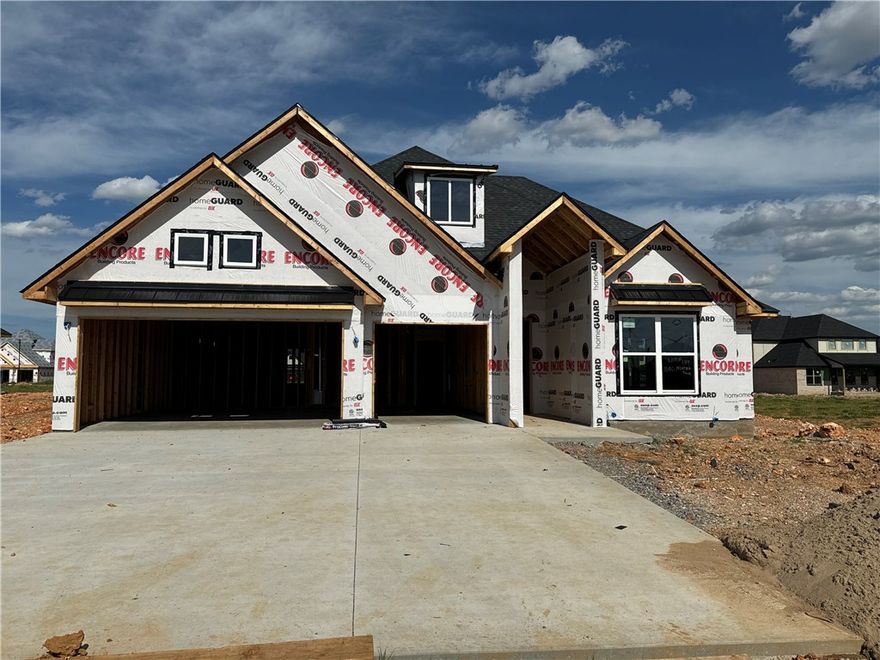 Concessions Include: $7500 from the Builder towards closing costs or lowering your interest rate. Get an additional up to 5k if you use the preferred Lender not to mention get the fence, blinds and gutters included.Welcome home to Tuscany Subdivision located in Centerton Arkansas. Tuscany residents enjoy a plethora of recreational facilities, including a sparkling pool, perfect for unwinding on sunny days, a clubhouse equipped with a gym for fitness enthusiasts, and a basketball court for friendly competitions and leisurely games.Sassafras Plan boasts 4 bedrooms, 3.5 bathrooms, an upstairs game room.The kitchen is a cook’s dream with two islands, an extra large pantry, tons of counter space, soft close cabinets, and designer lighting.The first floor primary bedroom features beamed ceilings and an en suite bathroom with its huge walk-in shower, double vanity, and free floating tub are a luxurious retreat. Upstairs, you’ll find a game room and two additional bedrooms with walk-in closets.