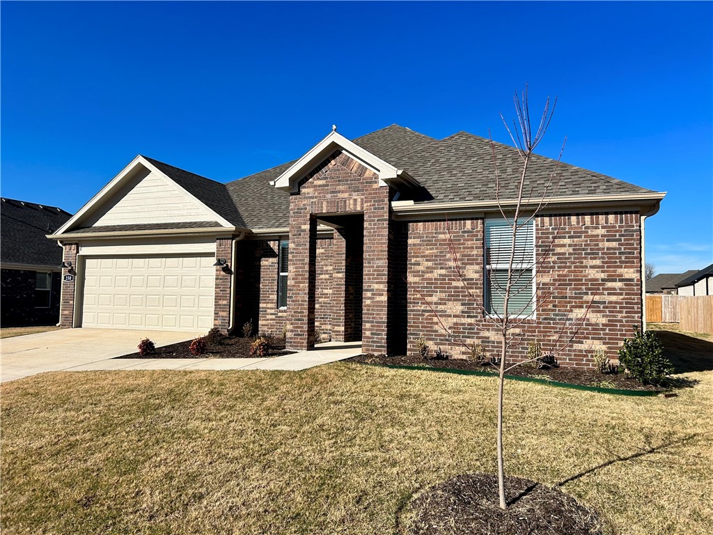 Delightful Dean plan! Find your new home in Northwest Arkansas in Hudson Heights in Prairie Grove. This community is located just west of Fayetteville/Farmington in Prairie Grove. These homes have fabulous floor plans. Kitchens will have Quartz countertops, stainless steel appliances, and a stainless steel undermount kitchen sink with a pull-out faucet! Bedroom one will have a ceiling fan, quartz counters with dual sinks, oversized Walk in Shower and a walk-in closet. Flooring is LVP and Carpet! Home will be 4-sided brick, covered patio (per plan), tankless gas hot water heater! Taxes and Parcel TBD. Have your agent take you to our model at 1002 Vista!