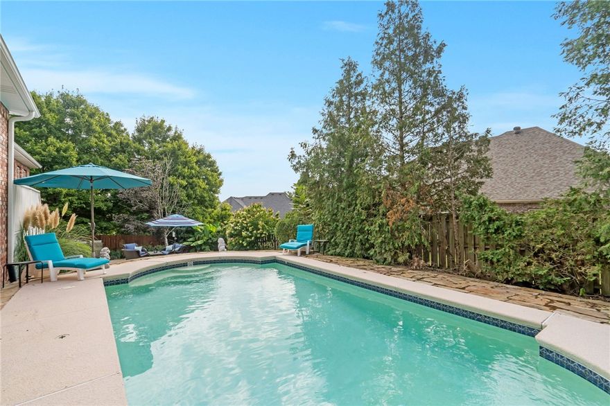 Craving a place that feels like a permanent vacation? Welcome home to this peaceful, private retreat.
Surrounded by lush, landscaped grounds, this outdoor space stuns, with a sparkling in-ground pool,
multiple decks, and patios designed for both lively gatherings and quiet escapes. Step inside and instantly feel at home. The open layout connects the kitchen, dining, and living areas, creating a space that’s both functional and full of warmth. Large windows let the natural light pour in, while quality finishes and custom touches reflect true pride of ownership. The flexible floor plan includes 4 bedrooms plus a bonus room - ideal for a 5th bedroom, office, or media space. Enjoy peace of mind with a new roof installed in 2021, along with beautifully renovated kitchen and bathrooms. The backyard retreat boasts updated pool equipment , cool concrete surround, and elegant flagstone decking. Homes like this don’t come around often - and when they do, they don’t last long. If you’ve been waiting for a sign, this is it.