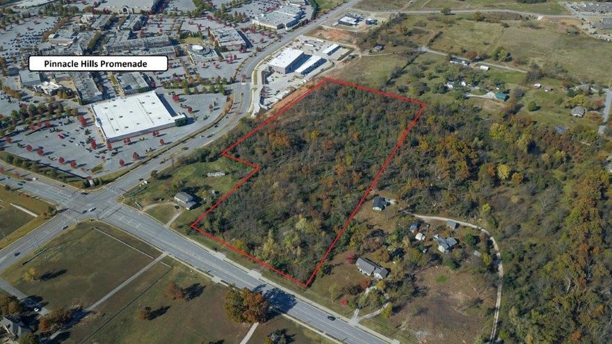 16.90 AC of development potential in the fastest growing area in the NWA Metroplex, located between 2 Fortune 500 companies – Walmart & JB Hunt. The Pinnacle Hills area is packed with entertainment, dining & shopping. Property is adjacent to Pinnacle Hills Promenade Mall with frontage on both Bellview & Perry. Other amenities in area include Mercy Hospital, close proximity to Razorback Greenway Trails and I49 Hwy. Apartments, Townhomes, Restaurants, Entertainment & Retail all being developed.