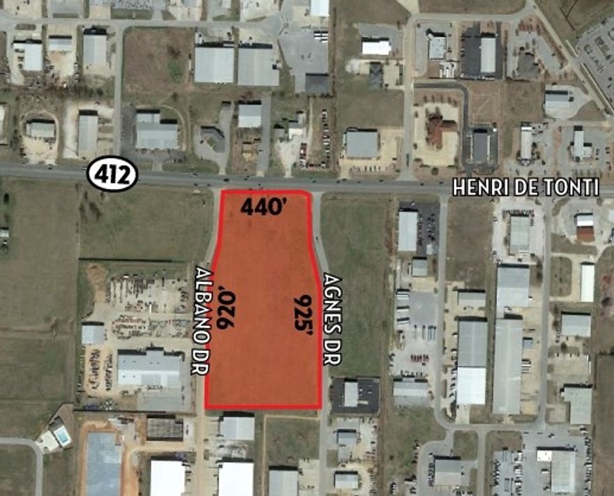 THIS IS A POTENTIAL COMMERCIAL  DEVELOPMENT SITE WITH FRONTAGE ON 3 SIDES LENDS ITSELF TO RETAIL AND OR FAST FOOD FRANCHISES. FRONTAGE ON HWY 412 IS 441', ALBANO 918' AND AGNES 926'. OFFICE /WAREHOUSE ON THE SOUTHERN PORTION OF THE PARCEL.  PID #830-37611-000 & 830-37613-000.
