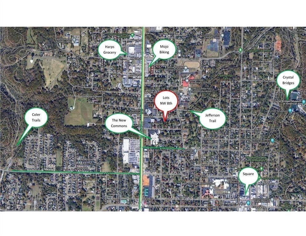Three continuous lots in downtown Bentonville are available for purchase. Together they are .78-acre with alley access and are zoned DN-2, allowing for duplex construction. By purchasing the package, you can enjoy a discount. Each lot individually is listed at $465,000, but as a package, you pay $418,500. The lots are level and ready to be built on. They are located on NW 8th Street, surrounded by new construction. Enjoy easy access to trails, shopping, and downtown. Additionally, youāll be within walking distance of TJ Elementary. A survey is available for your review. Each lot also listed individually: MLS #'s: 1313815, 1306430 and 1300166.