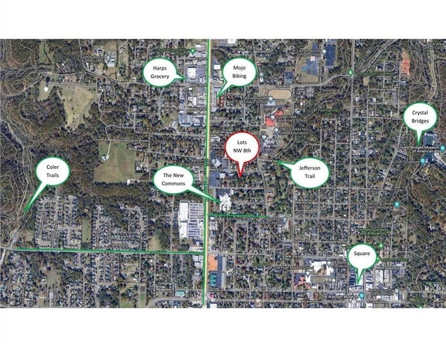 Three continuous lots in downtown Bentonville are available for purchase. Together they are .78-acre with  alley access and are zoned DN-2, allowing for duplex construction. By purchasing the package, you can enjoy a discount. Each lot individually is listed at $465,000, but as a package, you pay $418,500. The lots are level and ready to be built on. They are located on NW 8th Street, surrounded by new construction. Enjoy easy access to trails, shopping, and downtown. Additionally, you’ll be within walking distance of TJ Elementary. A survey is available for your review.  Each lot also listed individually: MLS #'s: 1313815, 1306430 and 1300166.